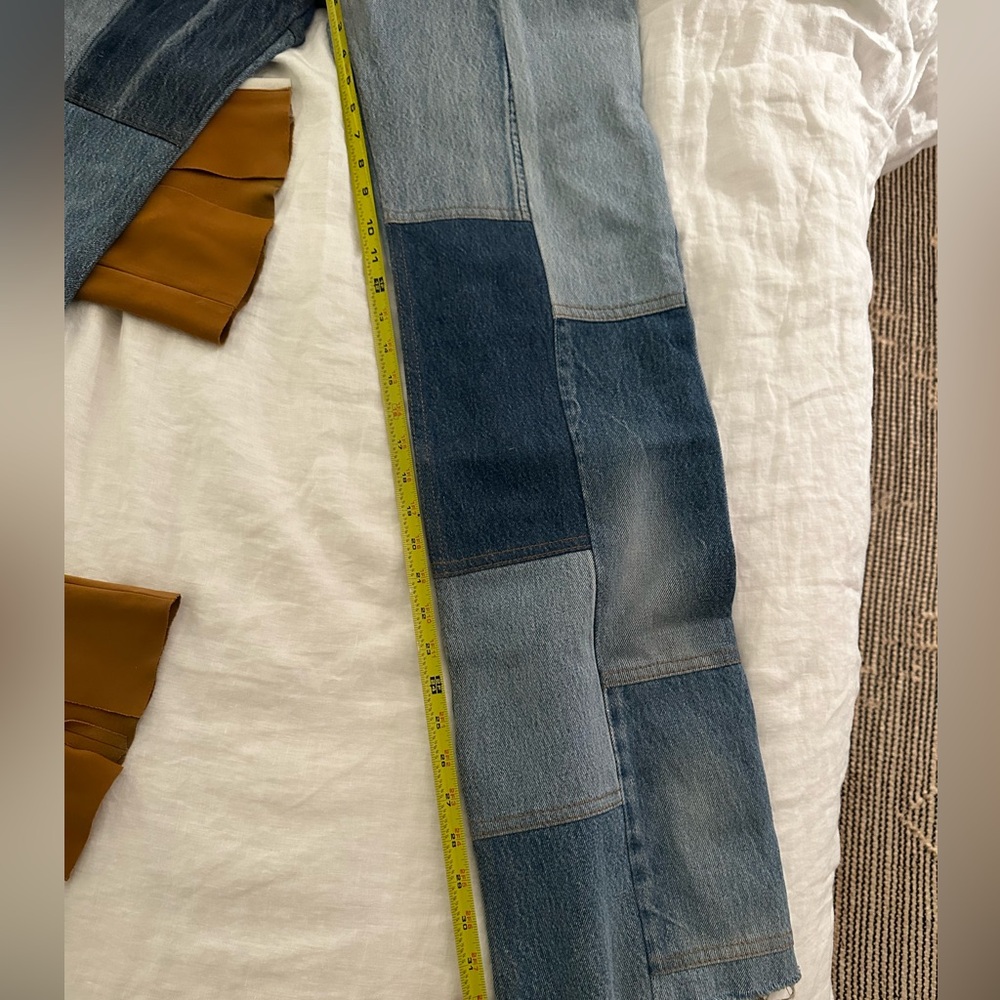 Re/Done High Rise Patchwork Jeans - Blue - Picture 14 of 16